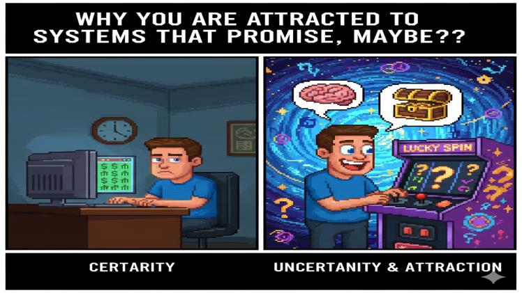 Why was You Attracted to Systems That Promise, Maybe??