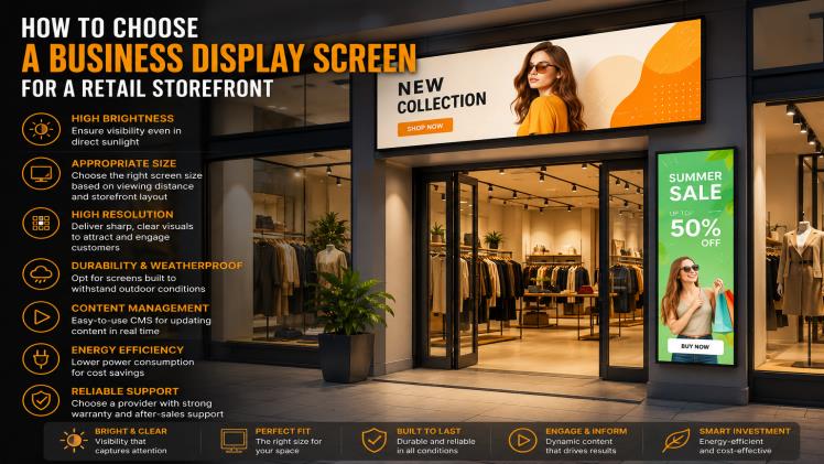 How to Choose a Business Display Screen for a Retail Storefront